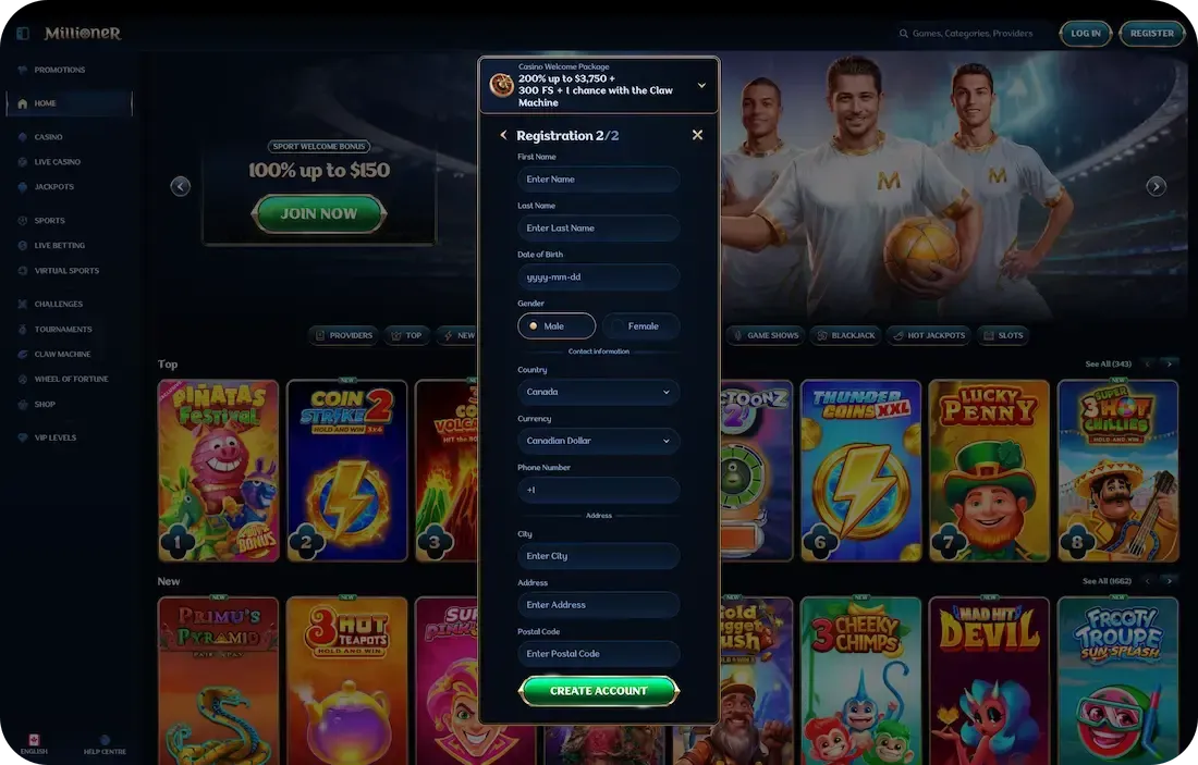 Millioner Casino Login