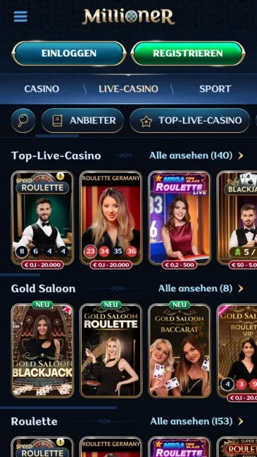 Millioner Live Casino