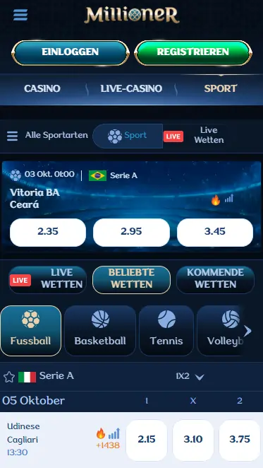 Millioner Casino Sportwetten